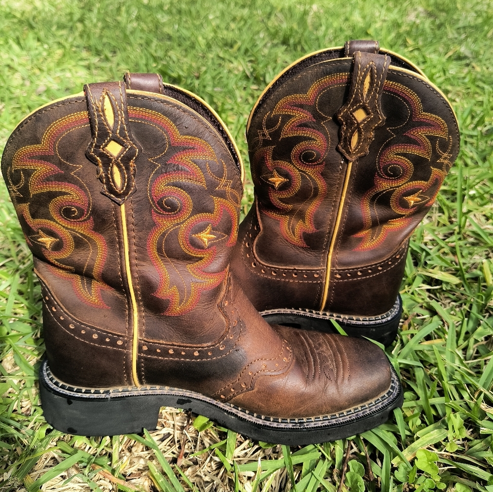 Justin Gypsy Brown Leather Cowgirl Western Women's Boots Size 6B